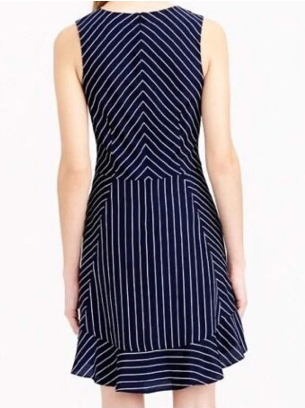 J.Crew Pinstripe Flounce Dress